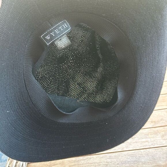 Anthropologie Wyeth Western Trimmed Boater Black Hat O/S - Picture 6 of 6